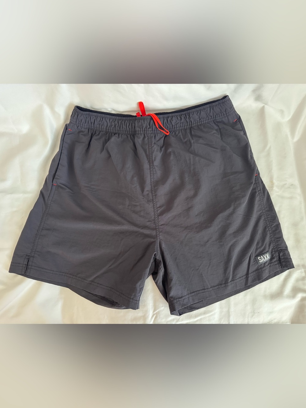 Saxx Go Coastal 2N1 Volley Shorts in Gray with Black Waistband